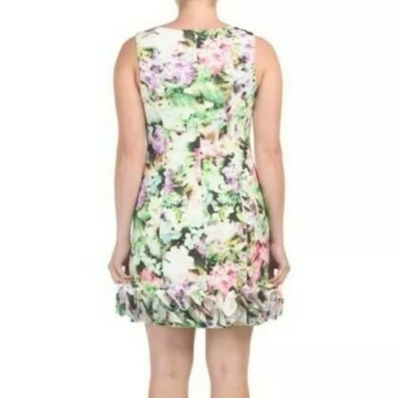 NICOLE MILLER of NY Garden Print Ruffle Hem Dress - Picture 2 of 2